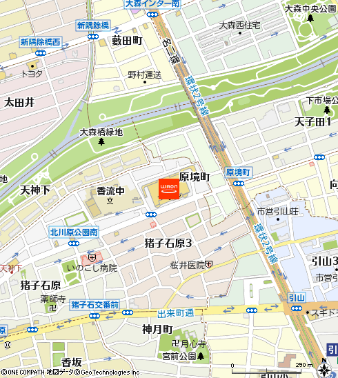 イオン名古屋東店付近の地図